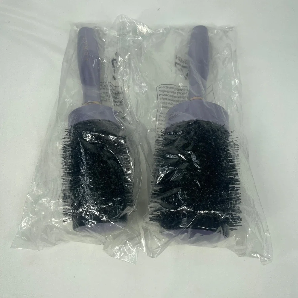 Monat Round Hair Brush Set 2pc Vented Thermal Blowout Brushes Purple NIP